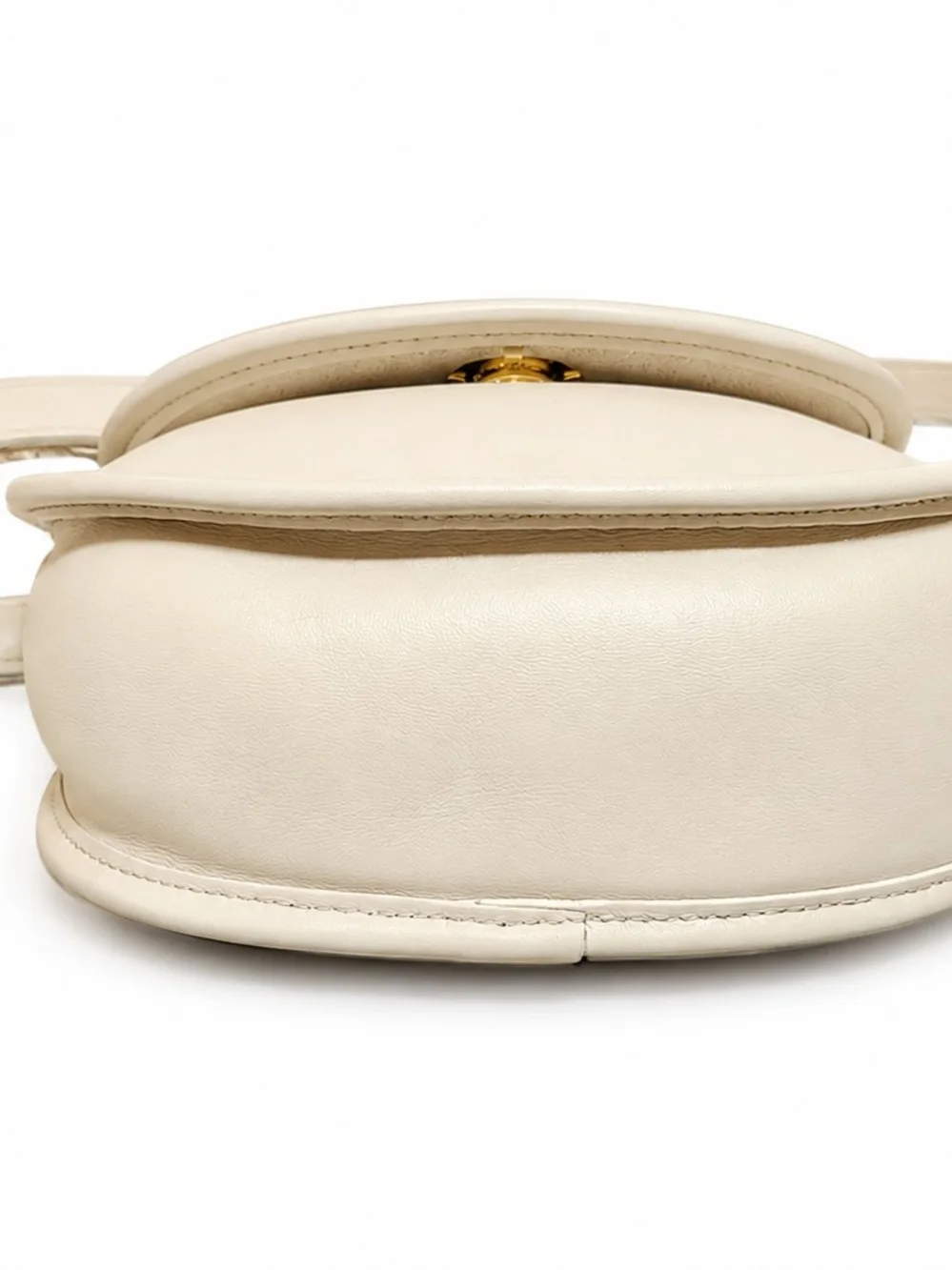 Vintage Coach Watson 9981 Bone Leather Turnlock Saddle Bag VERY NICE!